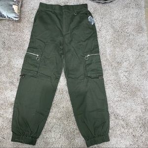 Ankle length Olive green cargo pants